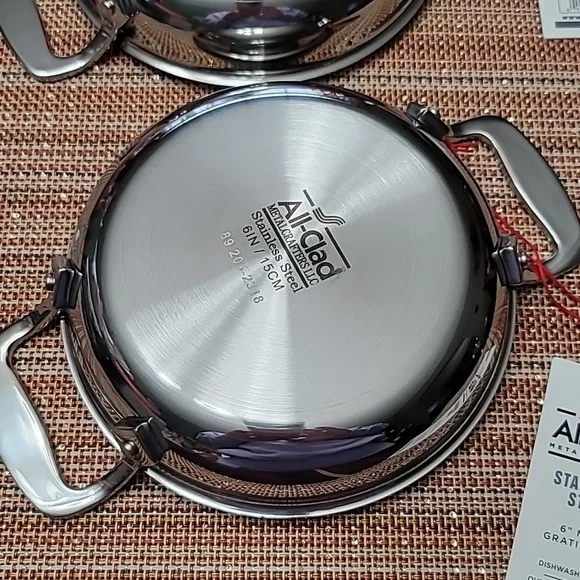 All-Clad Stainless Steel 6" Mini Gratin Pan, 2pcs set, NWT - Picture 4 of 7